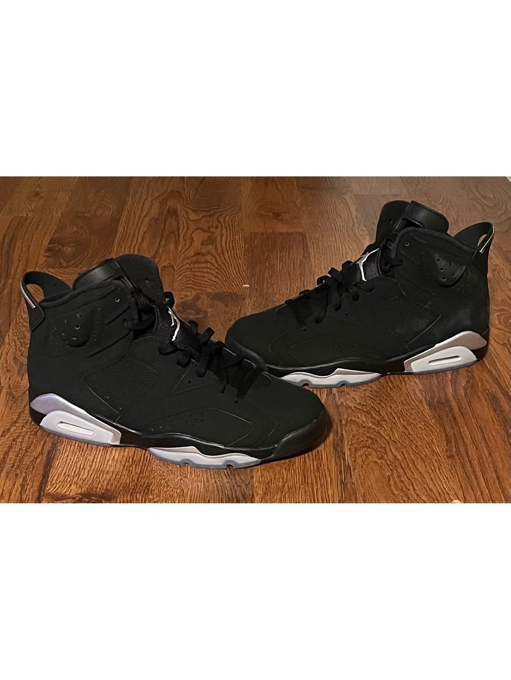 Air Jordan 6 VI Retro Chrome Black Metallic Silver Size 11.5